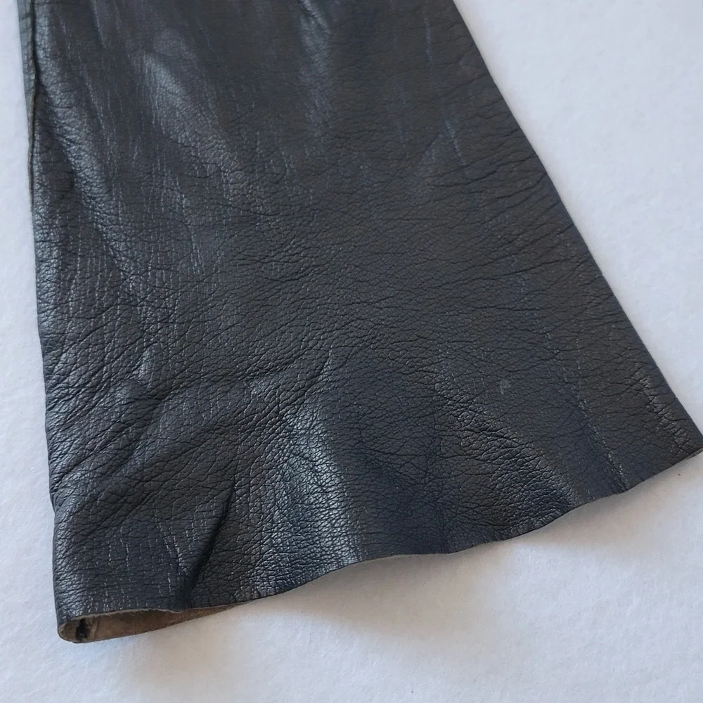 Vtg Ladies Long Opera Kislav Kid Leather Black Gloves Sz 6 1/2